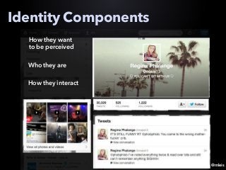 @mleis
Identity Components
How they want
to be perceived
Who they are
How they interact
 