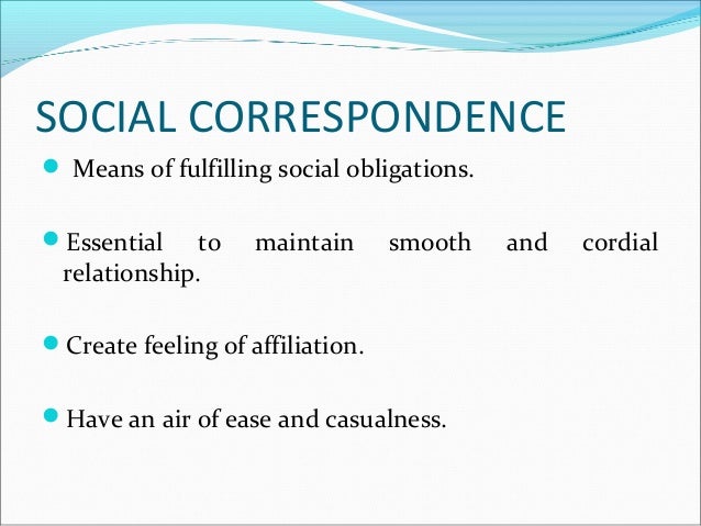 social correspondence