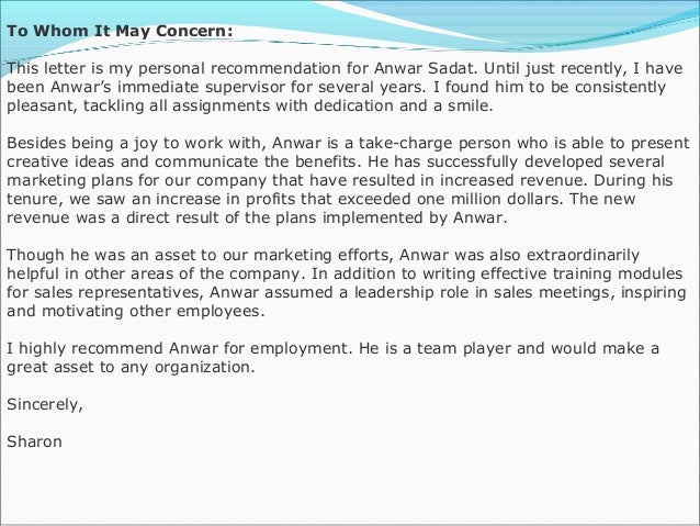 letter expressing concern