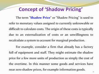Shadow Cost Social Cost Benefit Analysis - SCBA - Seminar by Mohan Kumar G | PPTX