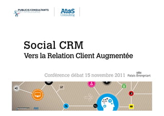 Social CRM
     Vers la Relation Client Augmentée

                      Conférence débat 15 novembre 2011




Social CRM ...