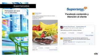 Supermercados
930
236
Participación del canal
con el consumidor
Facebook contenido y
Atención al cliente
 