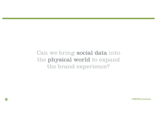 4
Can we bring social data into the
physical world to expand the brand experience?
 