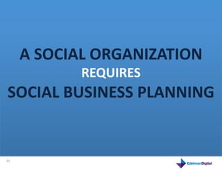 A	
  SOCIAL	
  ORGANIZATION	
  
                   REQUIRES	
  	
  
 SOCIAL	
  product	
   PLANNING	
  
  This	
  is	
  a	...