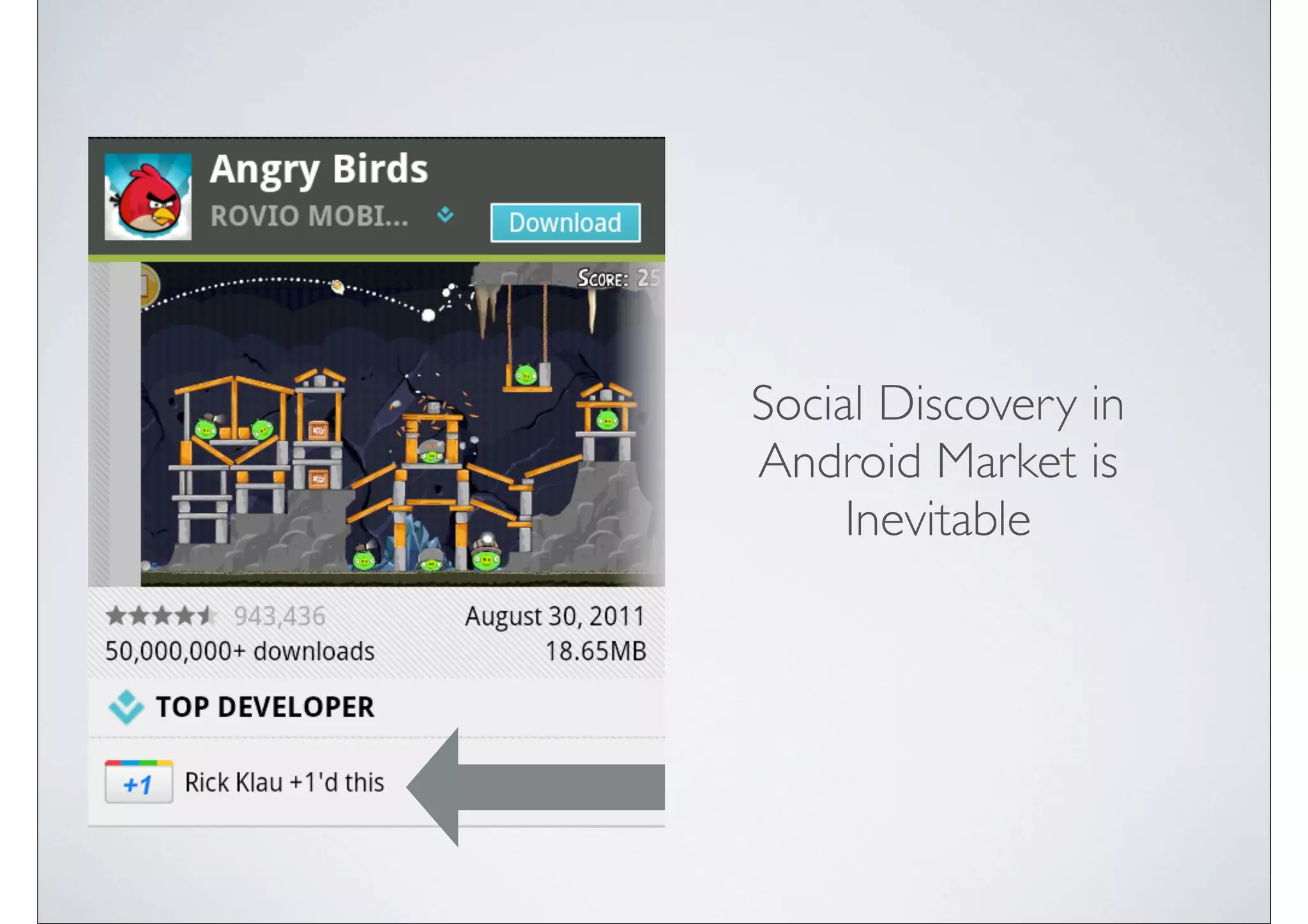 Social Discovery in
Android Market is
     Inevitable
 