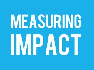 MEASURING
IMPACT
 