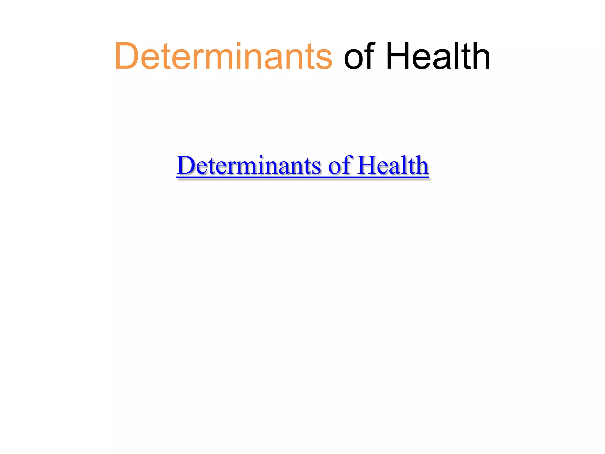 Determinants of Health
Determinants of Health

 