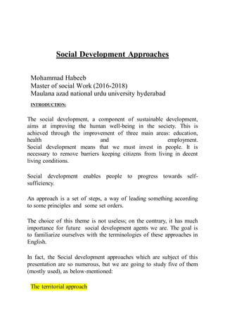 Social development approaches 