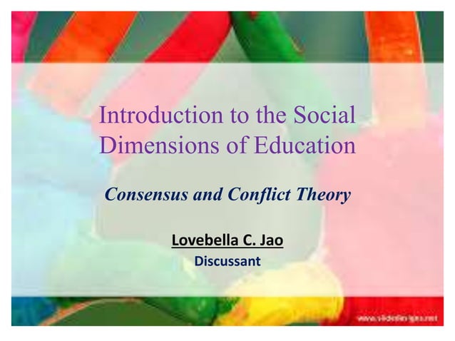 Introduction to the Social Dimensions of Education : Consensus and ...