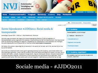 Sociale Media – Fluitend aan de Slag! Sociale media - #JJDO2011 