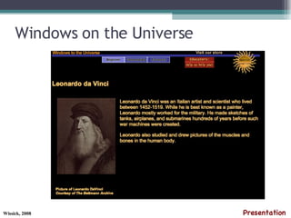 Windows on the Universe Presentation 