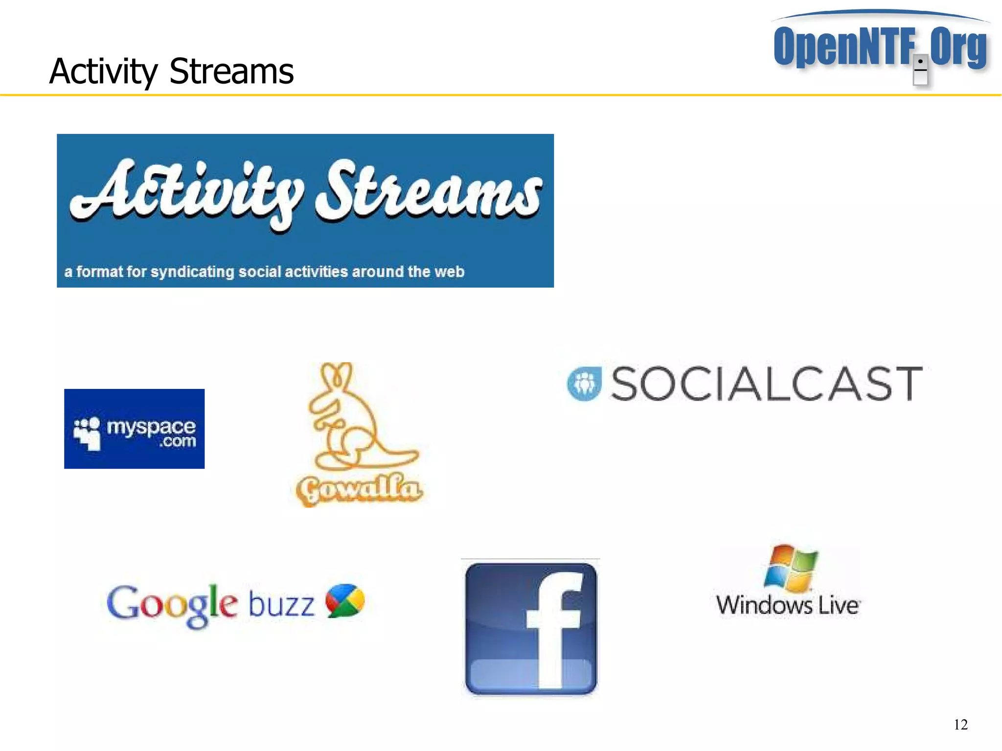 Activity Streams




                   12
 