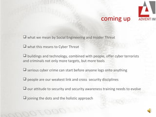 Social Engineering, Insider and Cyber Threat | PPT