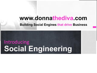 www.donnathediva.com
      Building Social Engines that drive Business




Introducing
What’s Your Message?
Social Engineering
 