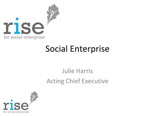 Social Enterprise Julie Harris Acting Chief Executive 
