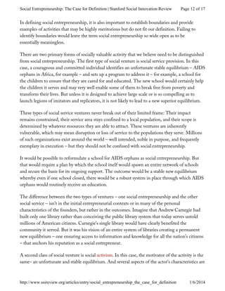 Social entrepreneurship the case for definition | PDF