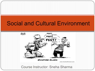 Social and Cultural Environment
Course Instructor: Sneha Sharma
 