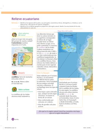 5HOLHYH HFXDWRULDQR
                                                 'HVWUH]DV Ȼ Identiﬁcar las regiones del Ecuador y sus...
