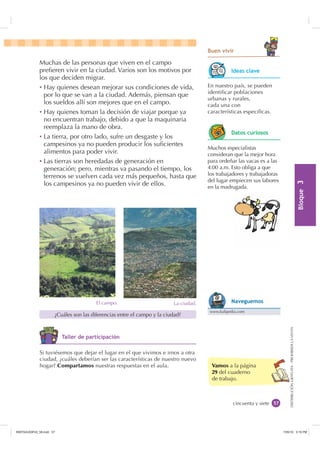 %XHQ YLYLU

             Muchas de las personas que viven en el campo
             preﬁeren vivir en la ciudad. Varios son...