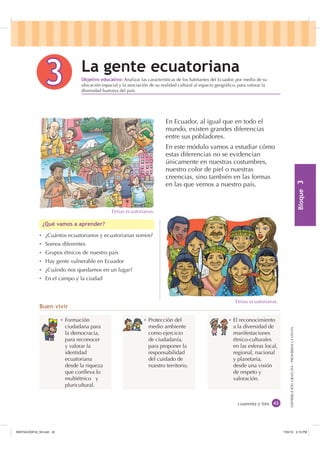 /D JHQWH HFXDWRULDQD
                                  2EMHWLYR HGXFDWLYR Analizar las características de los habitantes d...