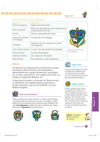 %XHQ YLYLU

             Escudo de la provincia de Galápagos
              Elemento                   Signiﬁcado
         ...