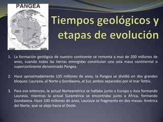 Accidentes GeográficosCordillera de los andes: es un espacio geográfico muy variado y rico en recursos, pero a la vez, ofrece dificultades para la existencia del hombre.Meseta de Brasil: El relieve del país está dominado por la meseta brasileña, vasta zona de altas mesetas, y por la cuenca del río Amazonas. Golfo de México: es una región marítima del Océano Atlantico que se encuentra casi completamente rodeada por el continente americano y por islas.