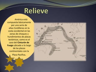 La placa de Cocos: localizada en el Pacifico centroamericano, es causante de grandes sismos, debido a su continuo movimiento.FallasTectonicas en America     Las fallas son unas fracturas que se producen en el terreno que se forma como consecuencia de las grandes presiones que soportan grandes masas de tierra que chocan entre sí.      La falla más importante y conocida es la de San Andrés, en California.      Se da por el choque en paralelo de la placa Norteamericana, que se mueve hacia el sur, y la placa Pacífica, que se mueve hacia el norte. El movimiento total es de 5,5 cm/año, lo que significa que la península de California acabará separándose del continente y convirtiéndose en una isla. Actualmente, debido al movimiento, se producen varios terremotos al año.
