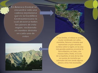Geomorfología de AméricaLos escudos o cratones: son las estructura mas antiguas y constituyen la base de los continentes.