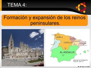 TEMA 4:

Formación y expansión de los reinos
           peninsulares.
 