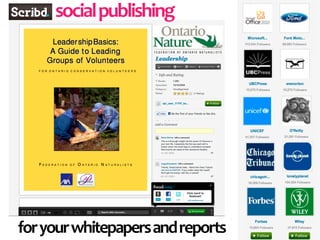 social	
  publishing	
  




for	
  your	
  whitepapers	
  and	
  reports
 