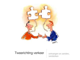 Tweerichting verkeer   ontvangen en zenden,
                       versterken
 