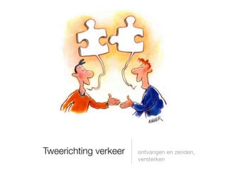 Tweerichting verkeer   ontvangen en zenden,
                       versterken
 