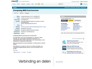 Verbinding en delen   events
 