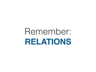 Remember:
RELATIONS
 