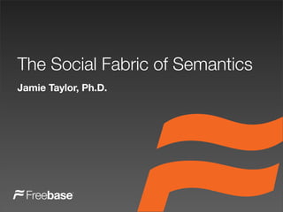 The Social Fabric of Semantics
Jamie Taylor, Ph.D.
 