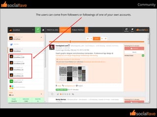 socialfave
socialfave
Communitysocialfave
The users can come from followers or followings of one of your own accounts.
 