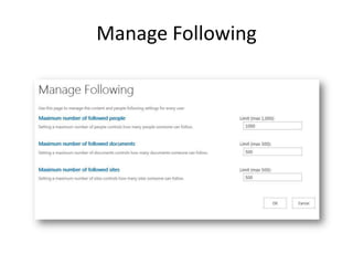 Manage Following
 