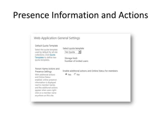 Presence Information and Actions
 