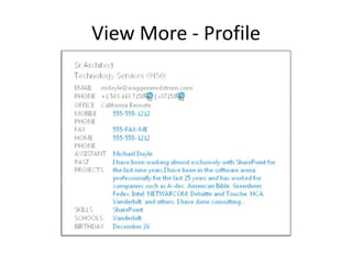 View More - Profile
 