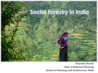 Social Forestry in India
Priyanka Kureel
Dept of Regional Planning
School of Planning and Architecture Delhi
 