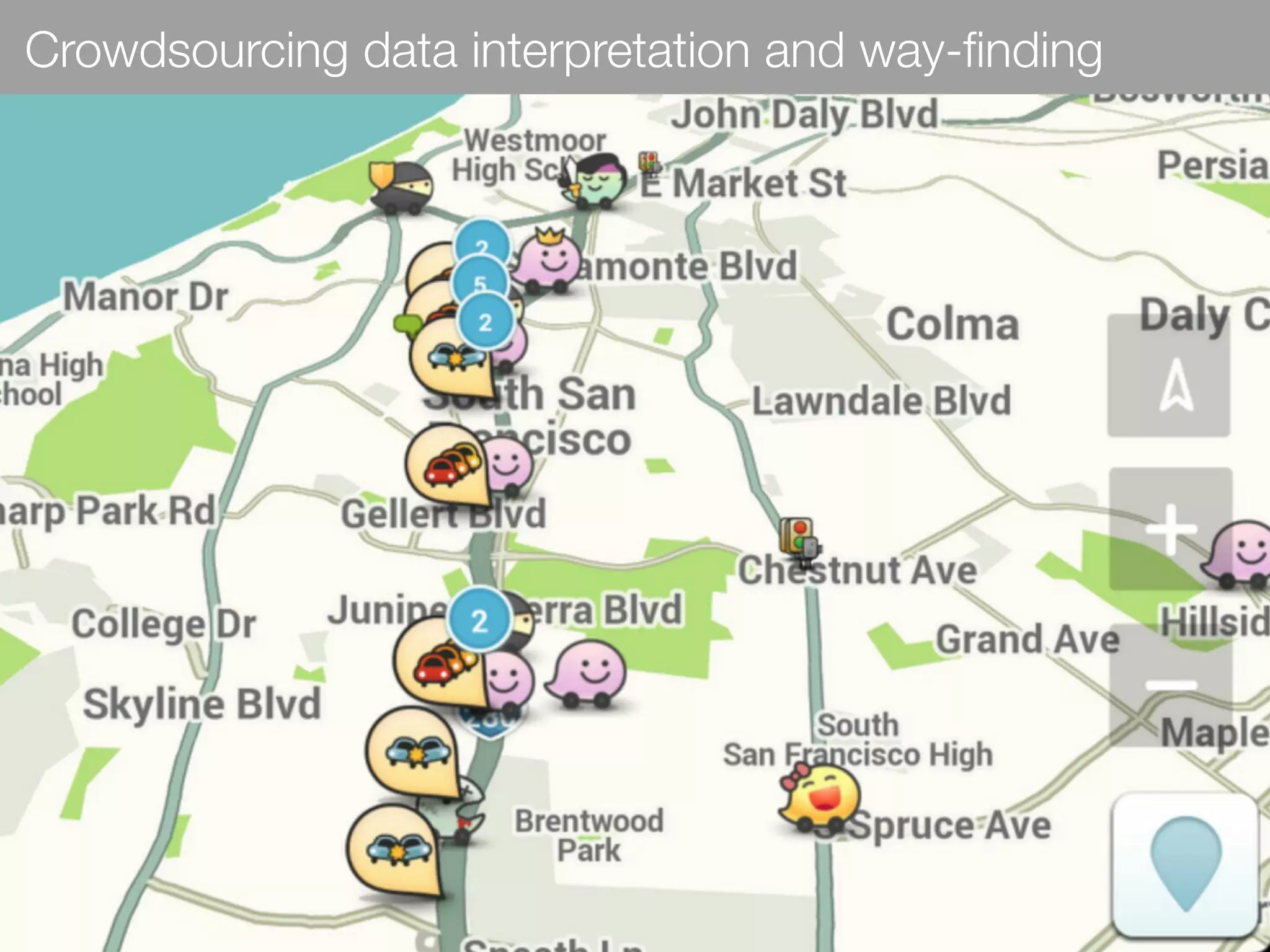 Crowdsourcing data interpretation and way-ﬁnding
 