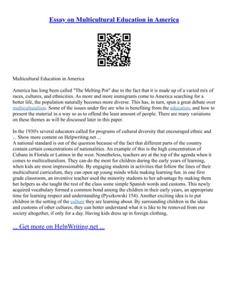 Social Foundations Of Multicultural Education | PDF