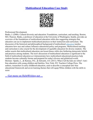 Social Foundations Of Multicultural Education | PDF