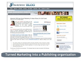 Turned Marketing into a Publishing organization 