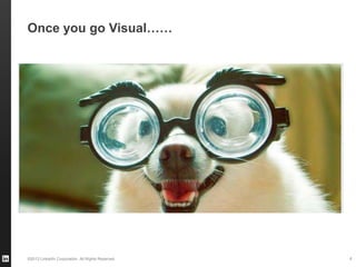 ©2013 LinkedIn Corporation. All Rights Reserved.
Once you go Visual…… We are all Visual Thinkers
6
75% of the Sensory Neurons in our
Brains Process Visual Information
 