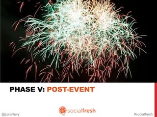 PHASE V: POST-EVENT


@justinlevy               #socialfresh
 