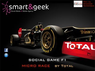 Prix du
                        Sponsor
                        Numerique




  SOCIAL GAME F1
MICRO RACE   by Total
 
