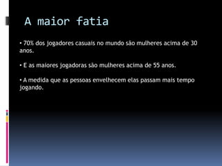  54% dizem que In Game Ads chamam a sua atençãoEfetividade dos AnúnciosPesquisas realizadas pela Nielsen Entertainment e Double Fusion mostram que In Game Advertising é muito efetivo:35% dos jogadores afirmam que a publicidade em jogos os ajudou a decidir qual produto comprar.