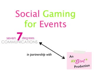 Social Gaming
  for Events


  in partnership with
                        An

                             Production
 