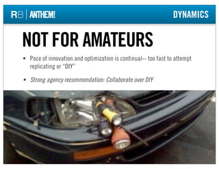 DYNAMICS


                      NOT FOR AMATEURS
                       • Pace of innovation and optimization is continua...